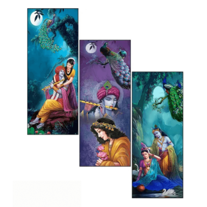 3 Radha Krishna Wall Painting
