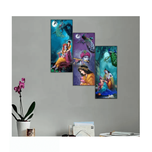 3 Radha Krishna Wall Painting