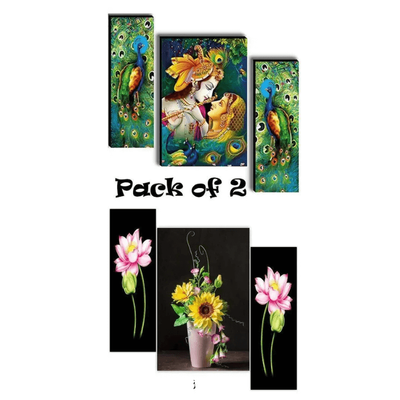 Set of 3 Radhe krishna and flower pot