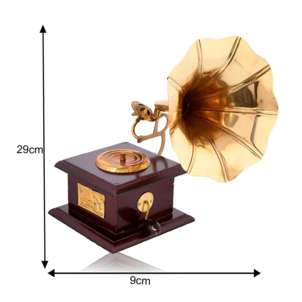Golden Metal Gramophone For Table Top Decor Decorative Showpiece For Home|Office|Gift Item