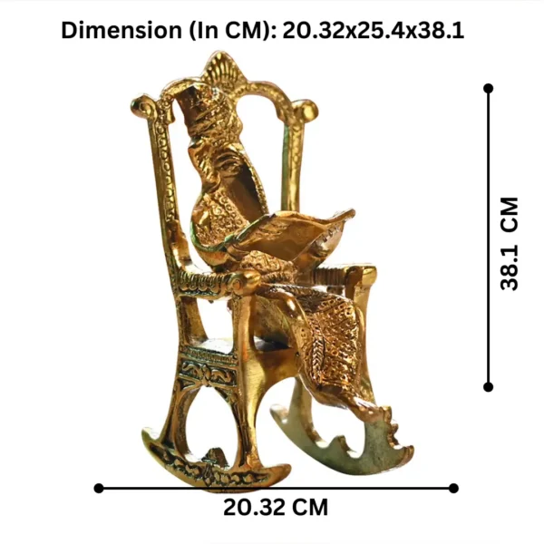Golden Metal Ganesha Seating On Chair For Home Temple || Office Temple || Gifting || Diwali Pooja
