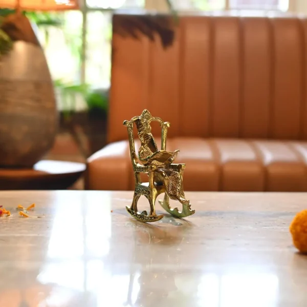 Golden Metal Ganesha Seating On Chair For Home Temple || Office Temple || Gifting || Diwali Pooja