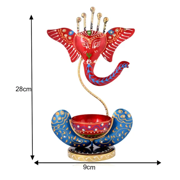 Handicrafted Labour Lady T-Lite pair with Ganesh T-Lite Combo (3 Pcs)