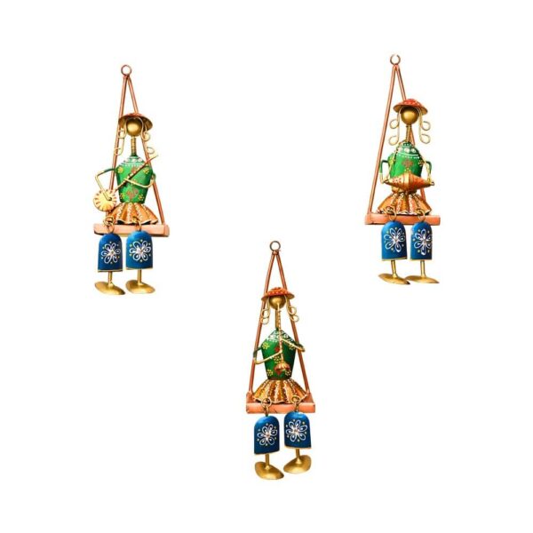 Metal Hanging Doll Set For Home Decor