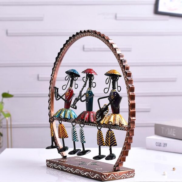 Metal Round Doll Musician For Table Top Decor Decorative Showpiece For Home, Office, Gift Item
