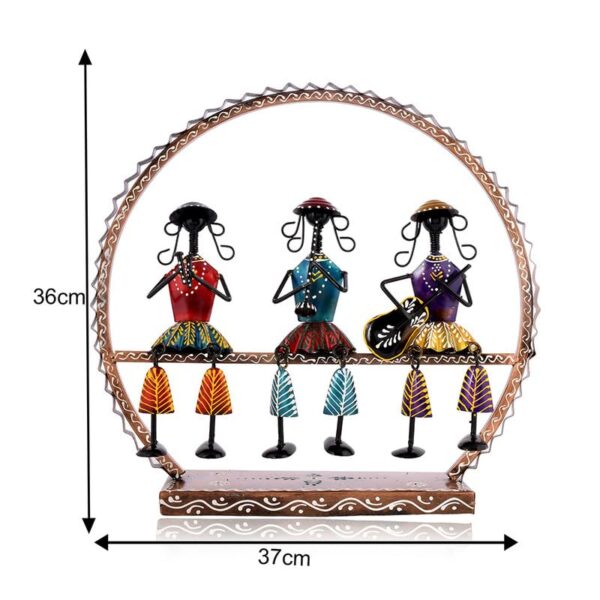 Metal Round Doll Musician For Table Top Decor Decorative Showpiece For Home, Office, Gift Item