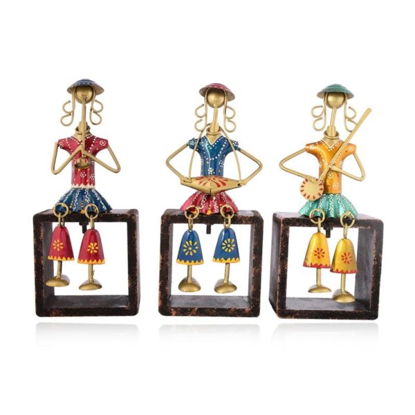 Metal Stool Lady For Table Top Decor Decorative Showpiece For Home, Office, Gift Item