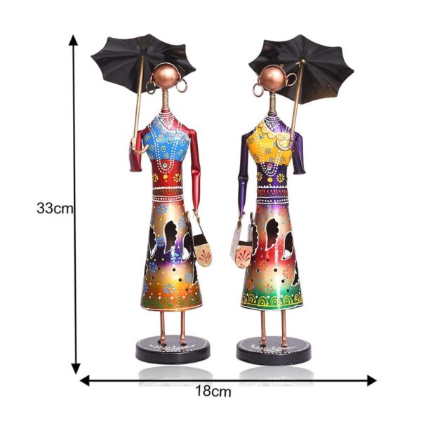 Metal Umbrella Dolls For Table Top Decor Decorative Showpiece For Home | Office | Anniversary Gifts | Wedding Gifts