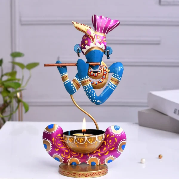 Peacock T-Lites and Krishna T-Lite Combo (3 Pcs)