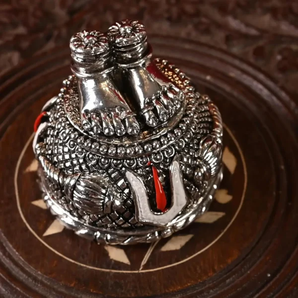 Silver Polyresin Hanuman Charan Paduka Idol For Home Temple || Office Temple || Gifting