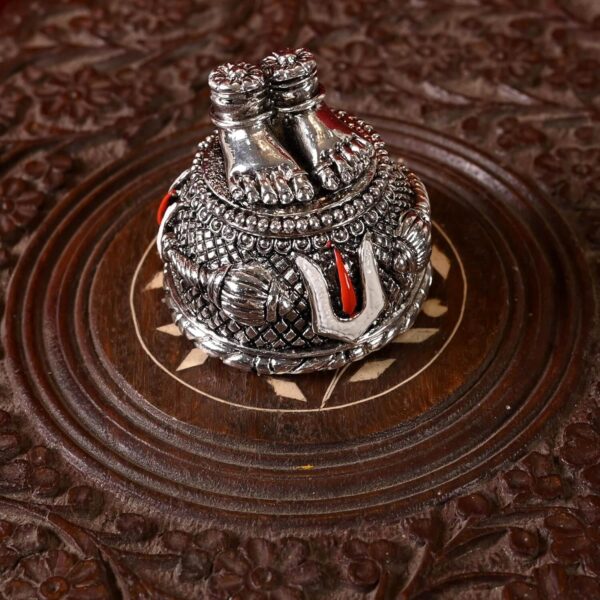 Silver Polyresin Hanuman Charan Paduka Idol For Home Temple || Office Temple || Gifting