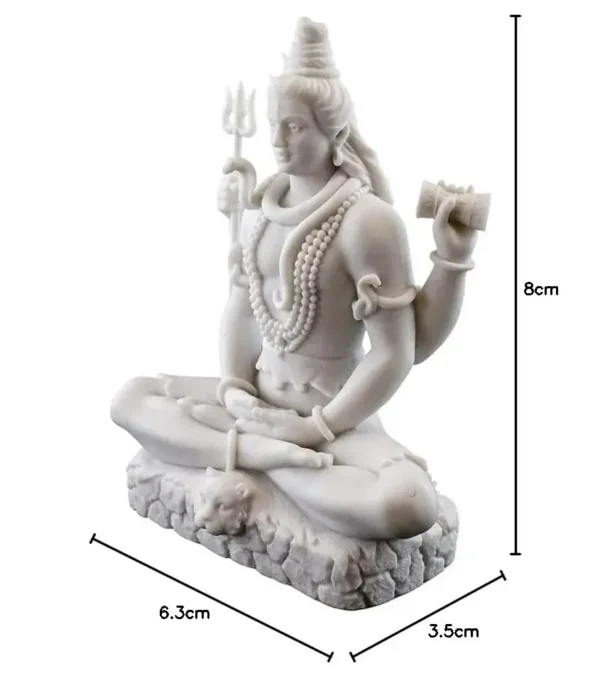 White Shiva Matte Finish Decorative Idol