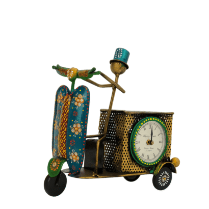 Scooter Pen Stand with Clock