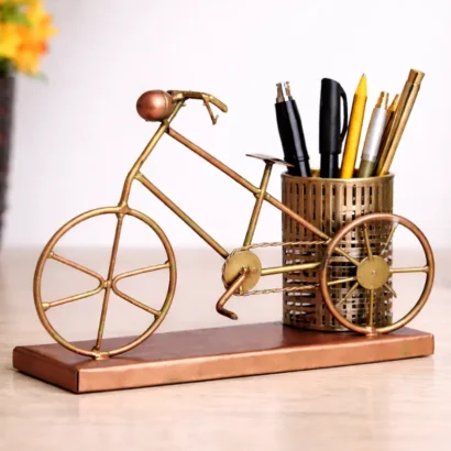 metal cycle pen holder for office desk decor