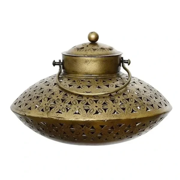 Antique Metal Handi Degchi Dhoop Dani Pot Diya Lantern Incense T-Light Candle Holder for Home Decor