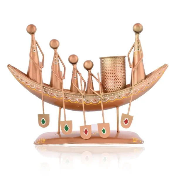 Antique Pen Holder Metal Boat Ship Decorative Items And Showpiece For Office Desk | Study Table | Gifting