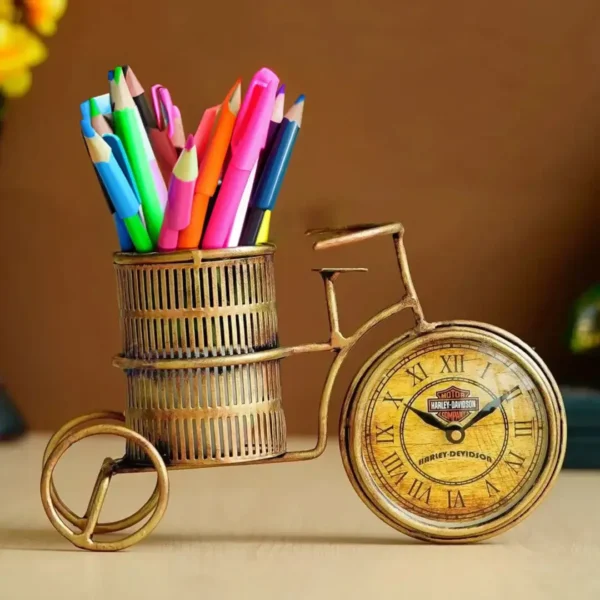 Antique Pen Holder With Clock / New Year Gift Items