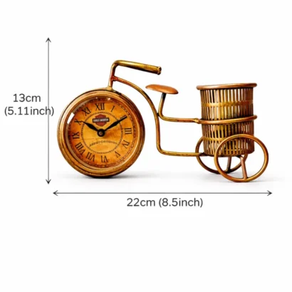 Antique cycle desk clock organizer
