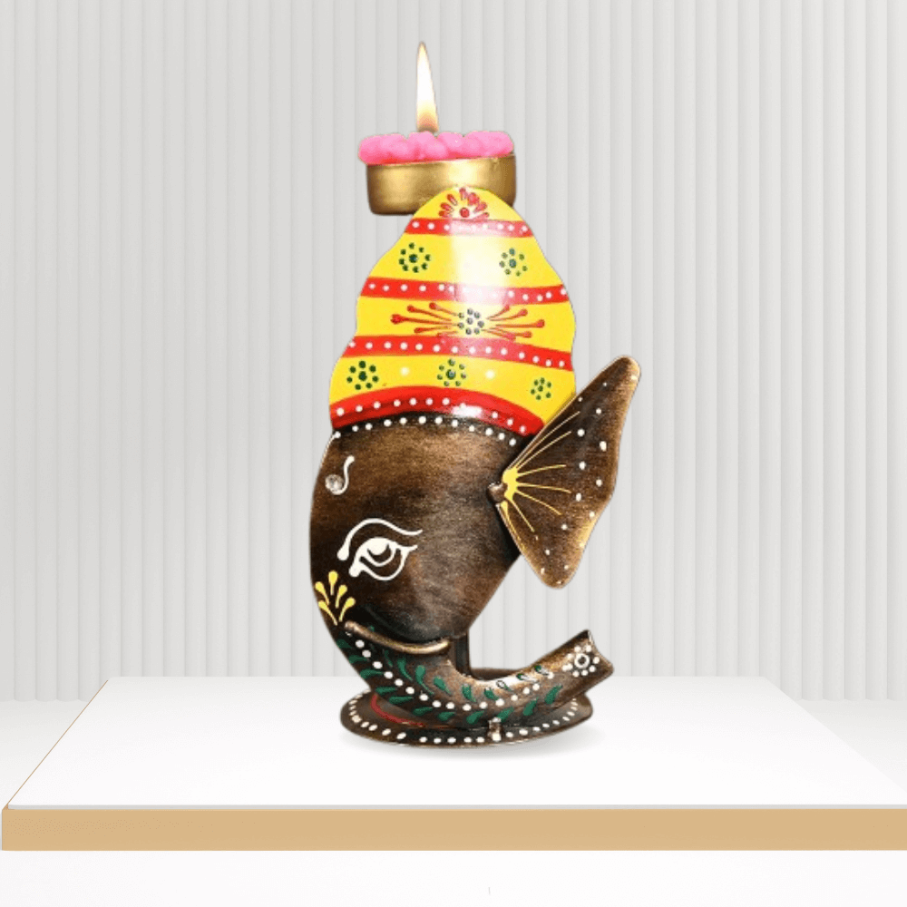 Ganesh Hand Painted Tealight Candle Holder