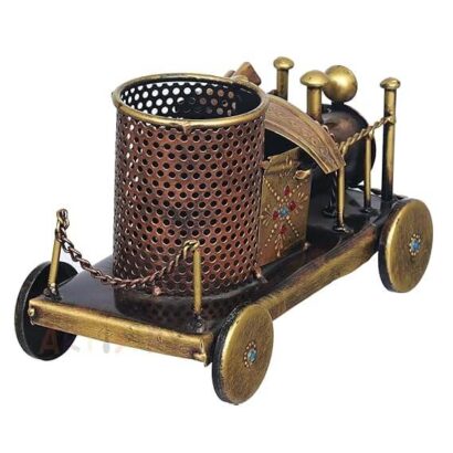 Vintage metal train engine desk organizer pen holder