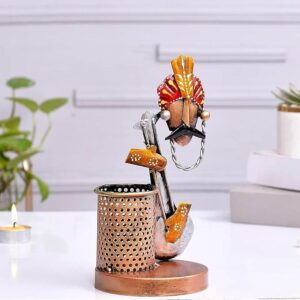 Handmade Metal Antique Guitar Pen Holders For Office Desk | Study Table | Gifting