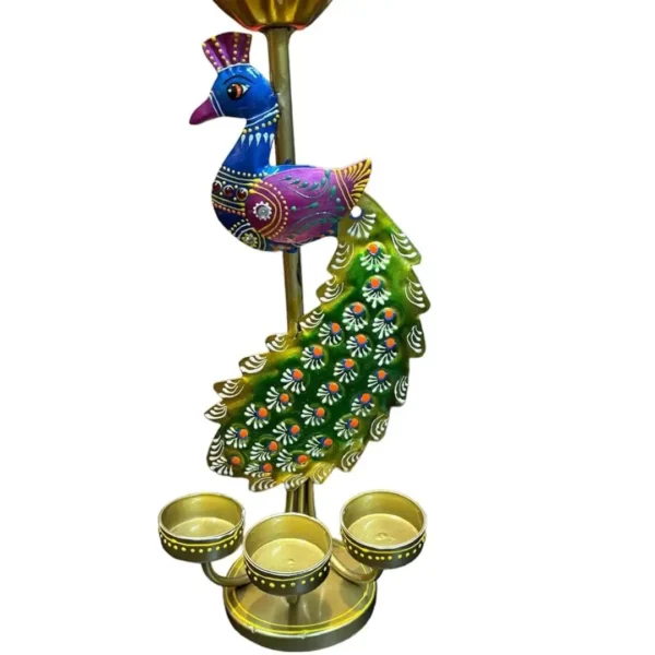 Metal Peacock T light Candle Holder