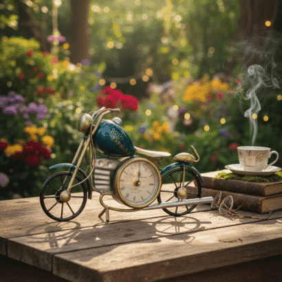 bike-with-clock-table-decor