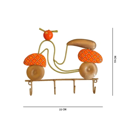 Handicraft Antique Iron Scooter Shape Key Holder For Home, Office, Living Room Wall Decor-4