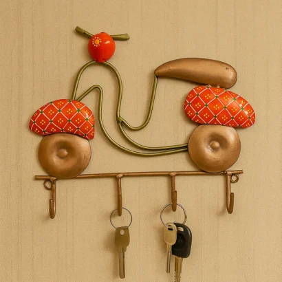 Handicraft Antique Iron Scooter Shape Key Holder For Home, Office, Living Room Wall Decor