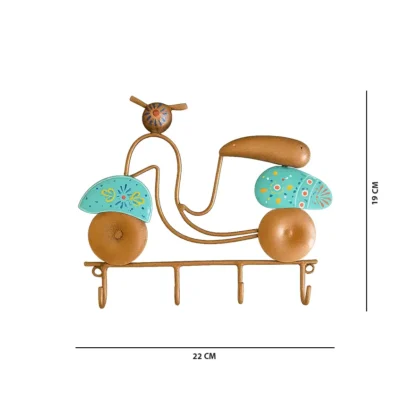 Handmade Antique Iron Scooter Shape Key Hanger For Home, Office, Living Room Wall Decor (3)