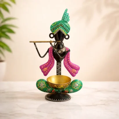 Lord Krishna candle holder