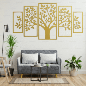 Best Home Decor Golden Metal Tree Wall Art