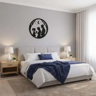 Family silhouette wall decor for living room