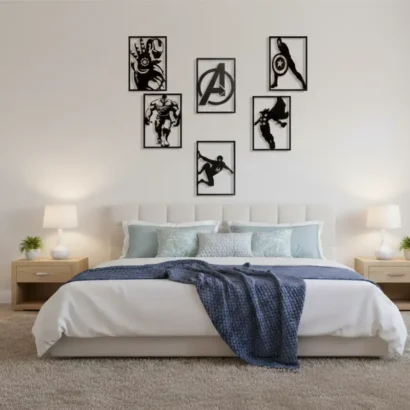 Marvel Avengers wall decor set for bedroom and living room