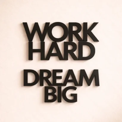 Motivational wall decor for workspace