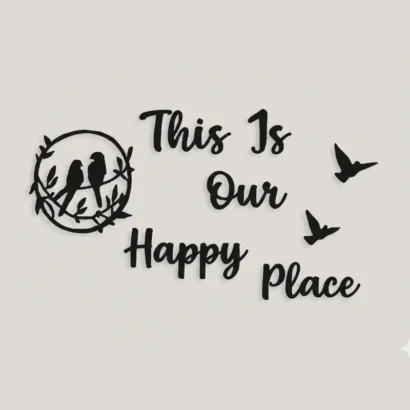 This Is Our Happy Place wall decor couple bird design