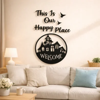 Welcome Quote Wall Art for Living Room