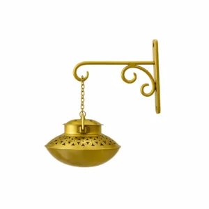 Handcrafted golden metal wall lantern bracket for home decor
