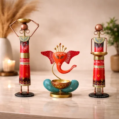 metal ganesh diya home decor