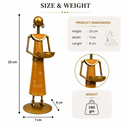 Purple and golden Labour Lady T-Light Holder